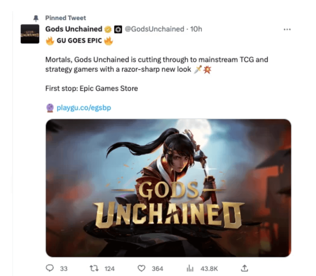 Gods Unchained Is Now Available on the Epic Games Store